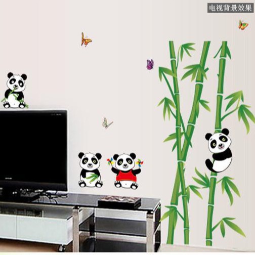 RELIZA WALLSTICKER 60X90 BAMBU HIJAU PANDA | WALL STICKER DINDING AY9215