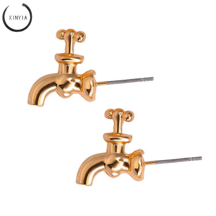 Anting-anting Pejantan 3D Alloy Faucet Shape Ms. Earrings Jewelry