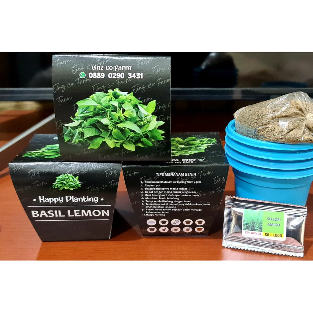 PAKET BERKEBUN TANAMAN HERBAL BONUS POT DAN BENIH BY EINZ CO FARM