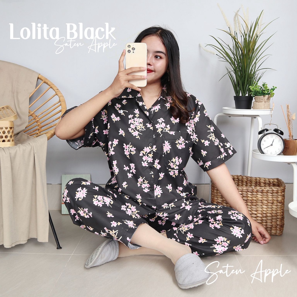IZANY Piyama Celana Panjang Dewasa CP JUMBO / XXL LD 116 Motif-LOLITA BLACK