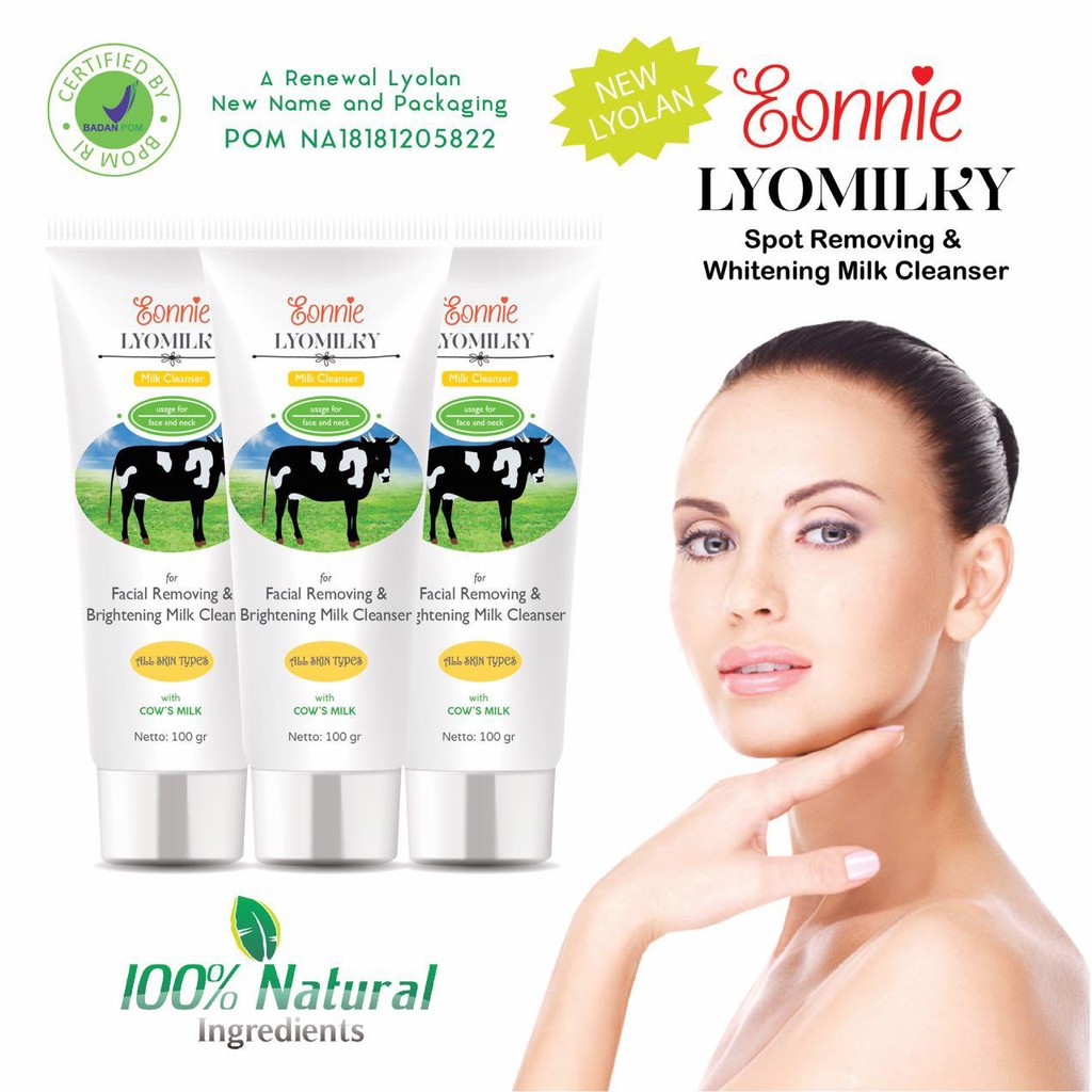 SABUN LYOLAN BPOM / EONNIE LYOMILKY WHITENING MILK CLEANSER ORIGINAL BPOM NEW
