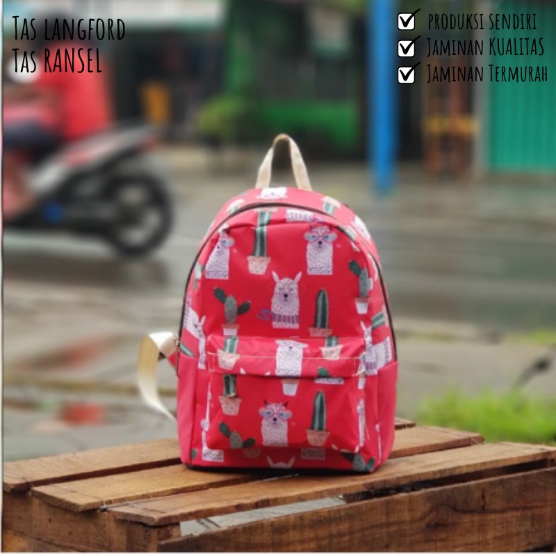 Tas Mini Ransel Sekolah Remaja Dewasa Motif Kuliah Kerja Traveling Multifungsi Stylish Backpack Punggung Bahu Kekinian Terbaru Murah Bagus Waterproof Fashion Korea Import Lokal Original Perempuan Wanita Cewek