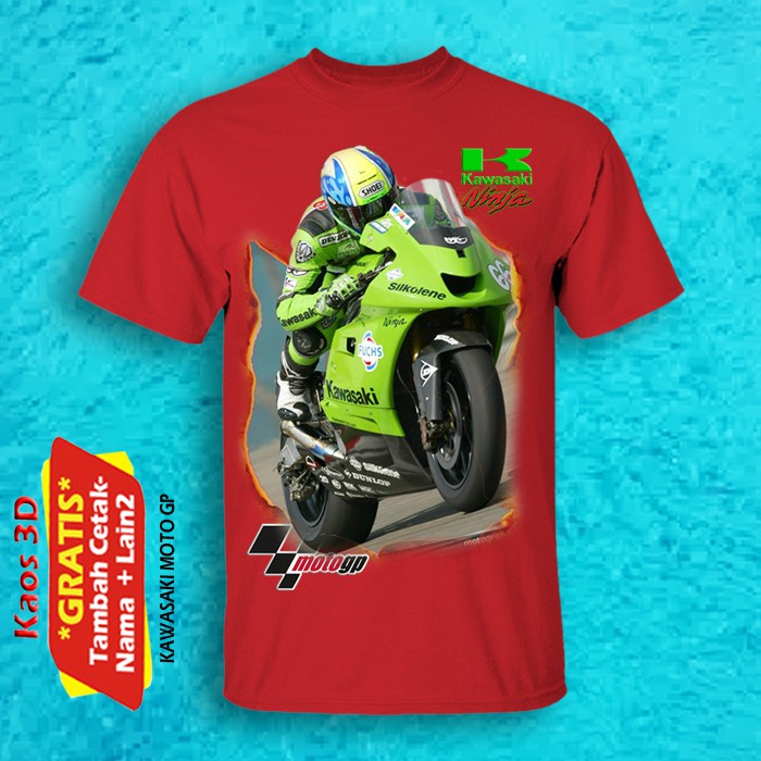 KAOS MOTOR BALAP MOTO GP KAWASAKI NINJA / T-SHIRT KAWASAKI NINJA DEWASA DAN ANAK