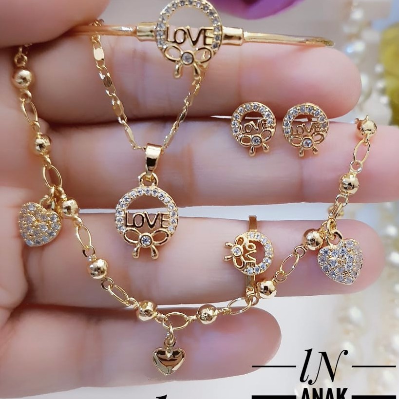 Xuping set perhiasan anak lapis emas 18k 2816i