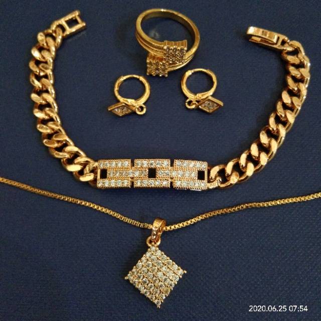 Xuping set perhiasan permata,gold dewasa