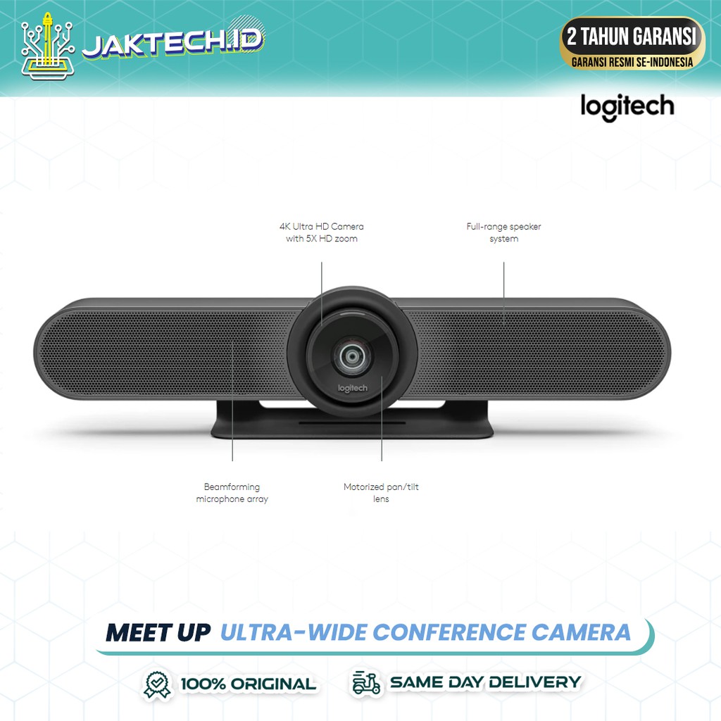 Logitech MeetUp Video Conference Cam All in One Webcam GARANSI RESMI