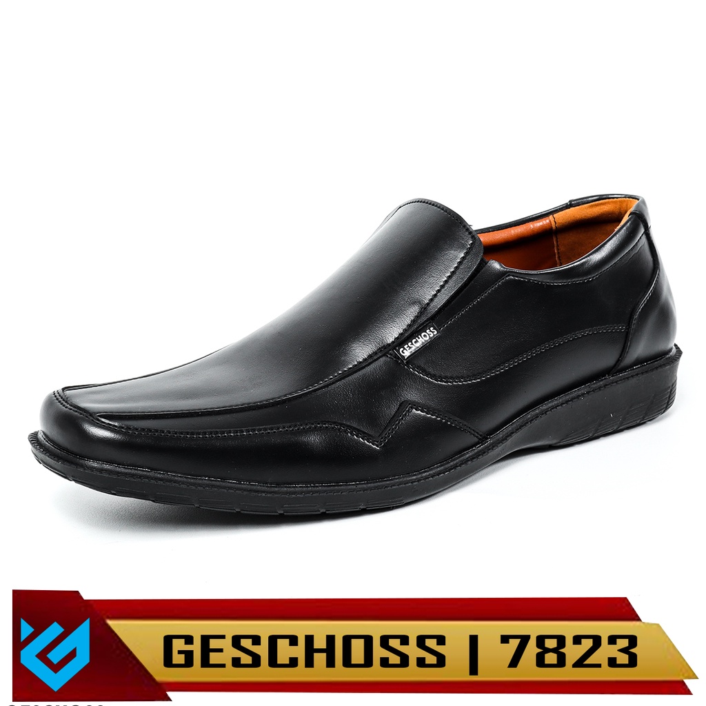 GESCHOSS | READY STOCK UKURAN BESAR 39-45 Sepatu Pantopel Pria Hitam Sepatu Kasual Kerja Kantoran