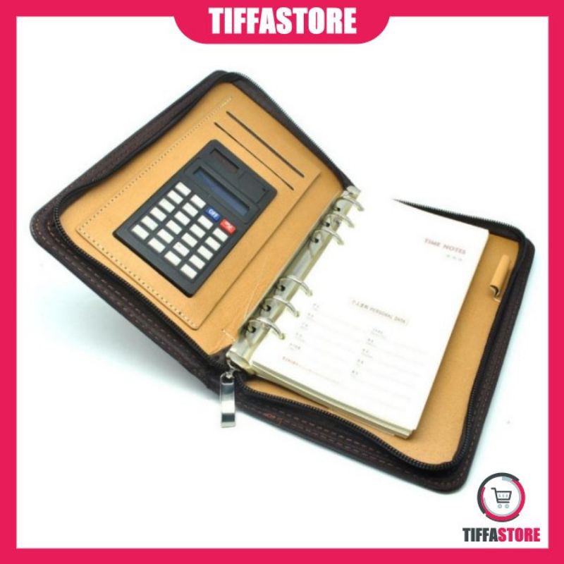 

Binder Note with Calculator Buku Catatan Cover Kulit