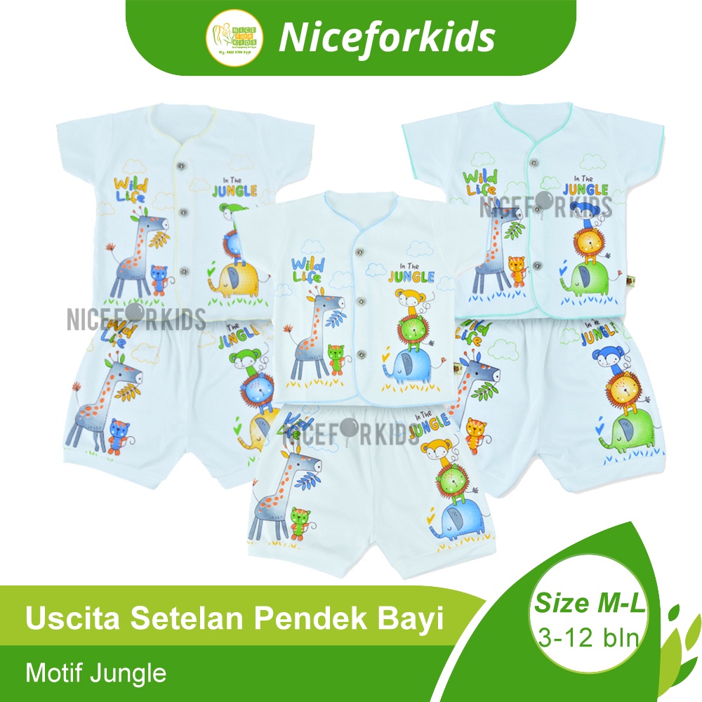 Setelan Baju Bayi Pendek Uscita / Baju Tidur Bayi