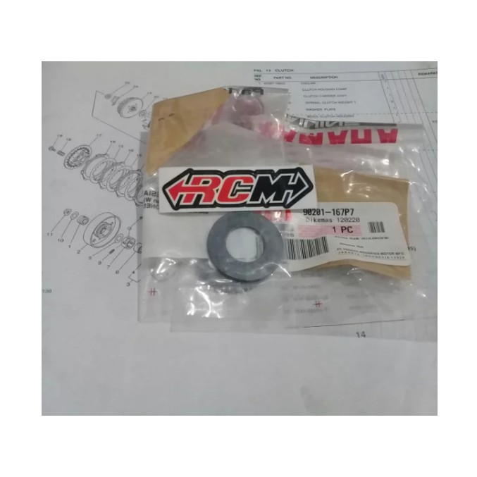 WASHER PLATE RING RUMAH KOPLING MANGKOK GANDA JUPITER LAMA JUPITER Z BURHAN Z1 VEGA ORI 90201-167P7