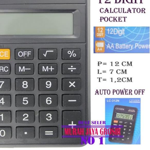 

◄ Citizen LC-312N Calculator 12 Digit pocket Kalkulator penghitung cepat ♜