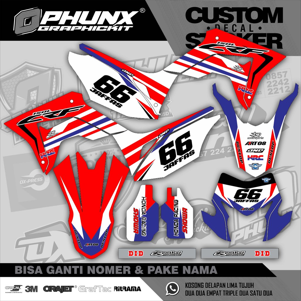 Stiker Decal CRF 150 L Custom Jaffas