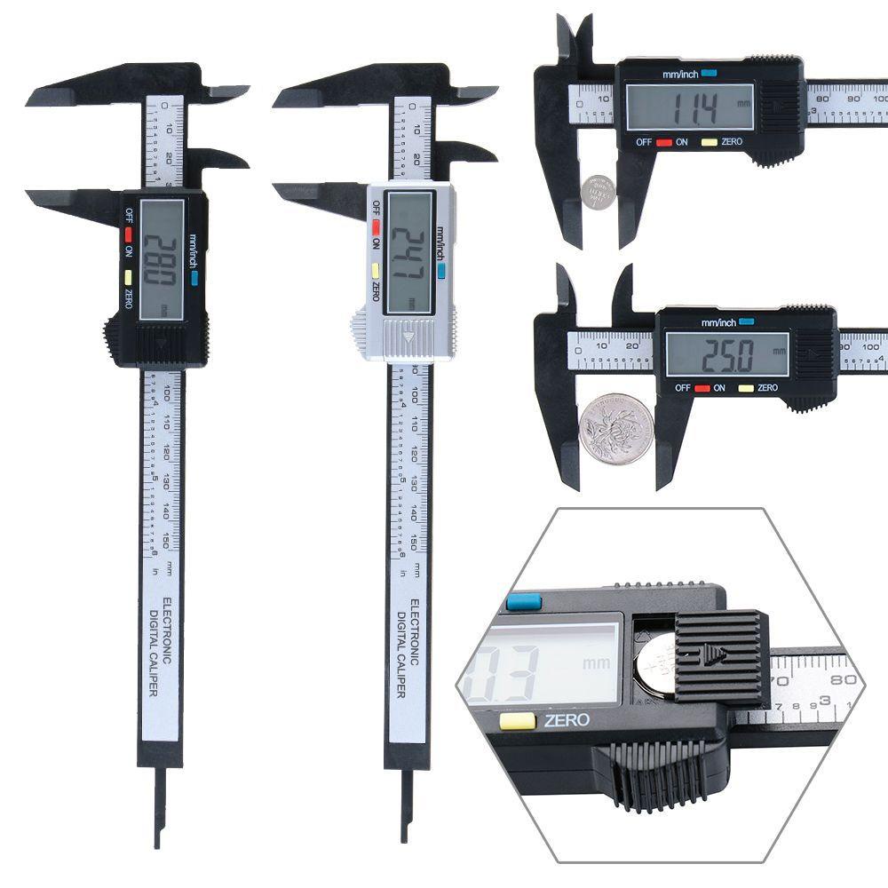 Top Jangka Sorong Digital Dengan Layar LCD Ukuran 6 Inch Bahan Plastik