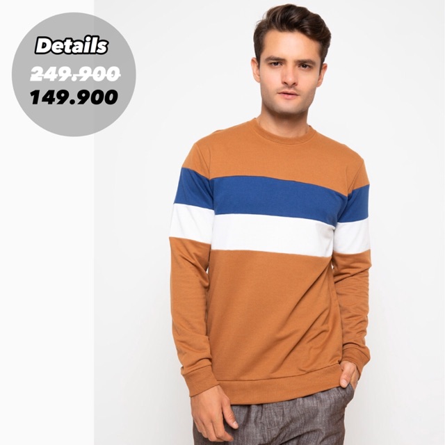 Details Sweater Pria Cokelat Original
