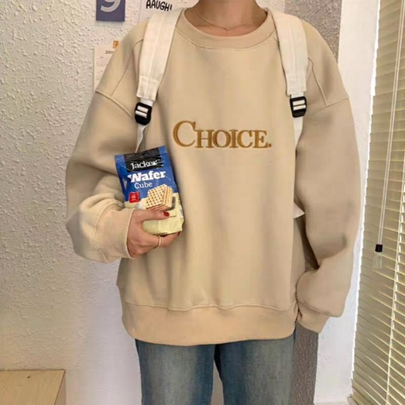 (S - 6XL) Sweater CHOICE (SABLON) Korean Fashion Crewneck Jumbo Bigsize Oversize XXXXXL XXXXL XXXL 3XL 2XL XL L M hnm