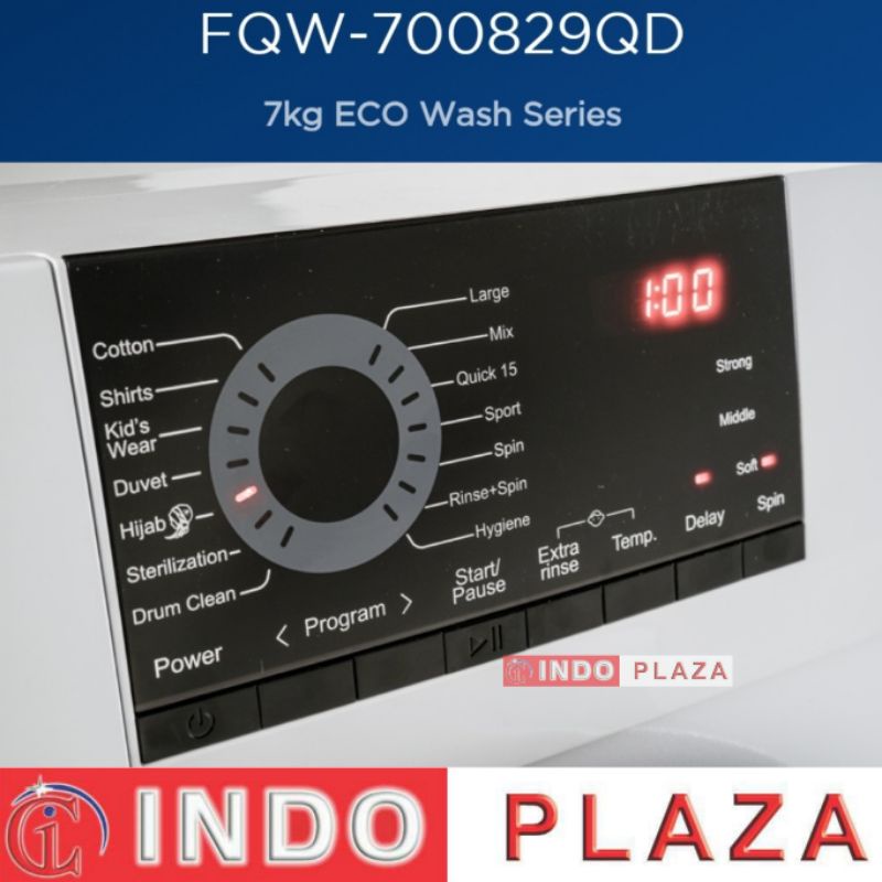 MESIN CUCI AQUA FRONT LOADING 7 Kg FQW-700829QD INVERTER