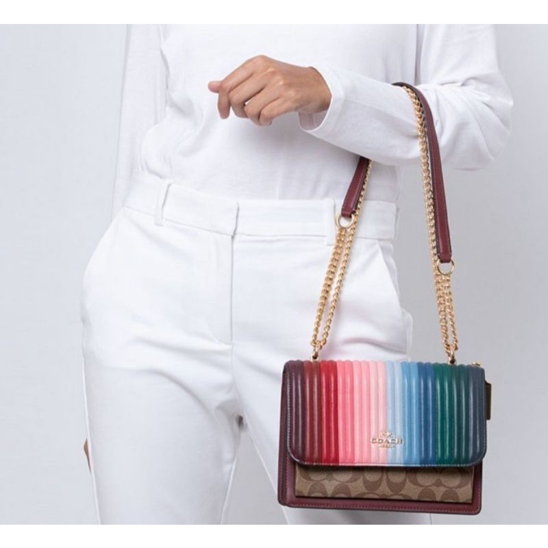 Coach Klare Crossbody In Signature Coated Canvas Rainbow (C1466)