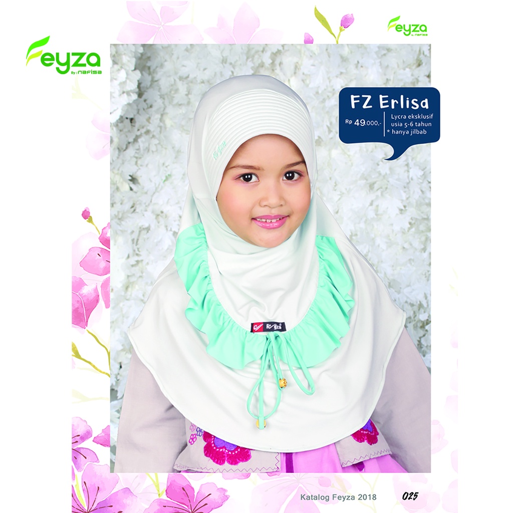 Hijab Anak - Feyza Erlisa - Hijab Anak Bergo Instan Bahan Kaos Usia 4-5 Tahun - Rempel Anak
