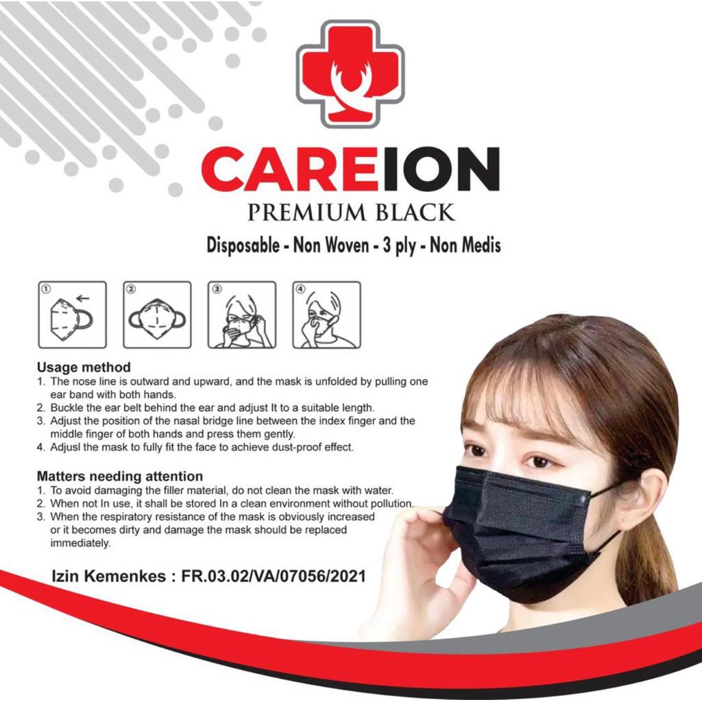 CAREION Masker 3Ply EARLOOP Disposable Masker