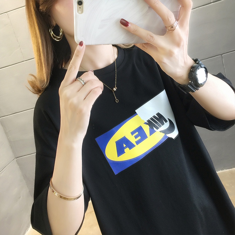 Import Premium Oversize Kaos Atasan Unisex / Korean Bergaya Original T-shirt Wanita / Murah Kerah Bulat Lengan Pendek Baju Atasan