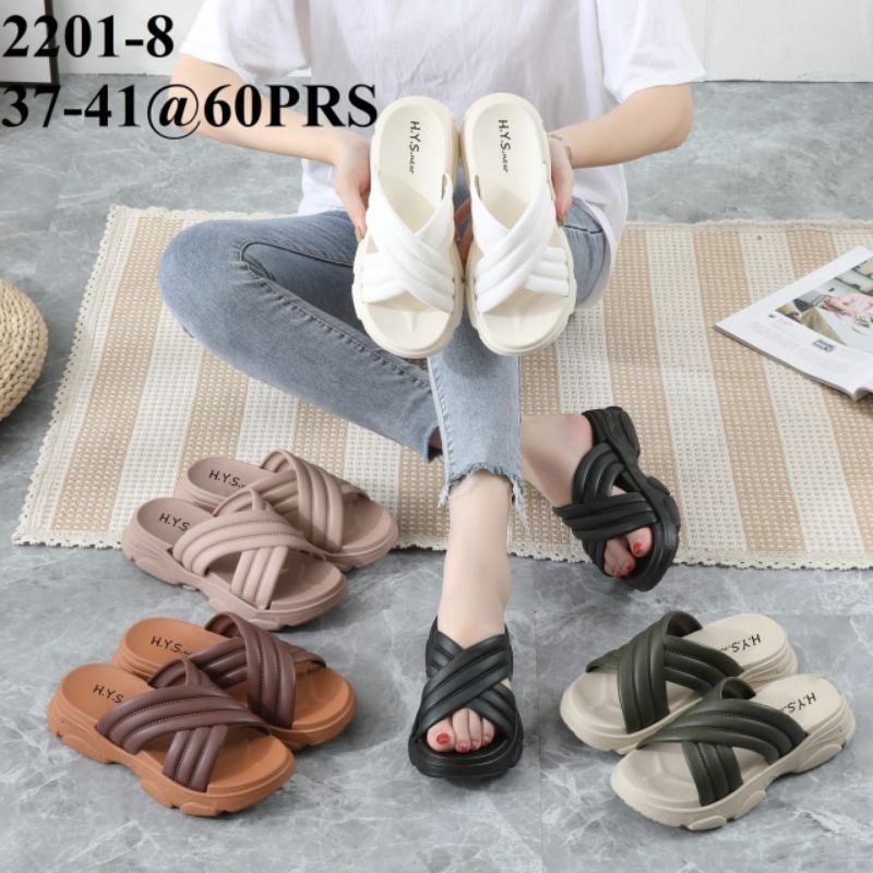 Sandal Wanita Jelly Karet Platform Wedges Model Terbaru Hys 2201