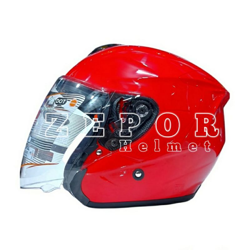 Helm INK DYNAMIC Solid Fire Red I Merah Original SNI DOT Half Face