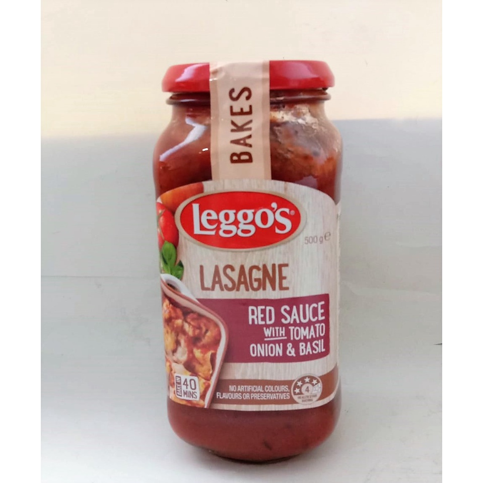 

LEGGOS LASAGNE RED SAUCE WITH TOMATO ONION & BASIL 500 GR / SAUS PASTA