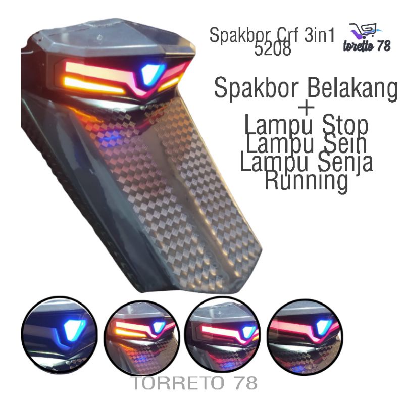 Spakbor Belakang + Stoplamp Lampu Stop 3in1 Crf 150 Projie Running