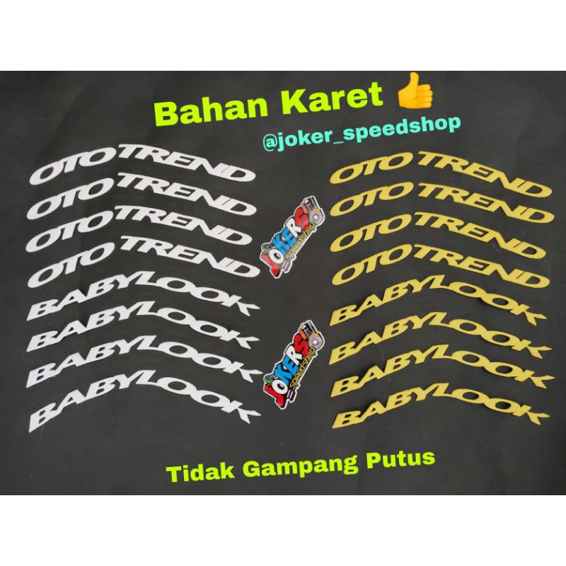 Font Ban Stiker Ban Emblem Ban Tulisan Ban Babylook Ototrend Bahan Karet