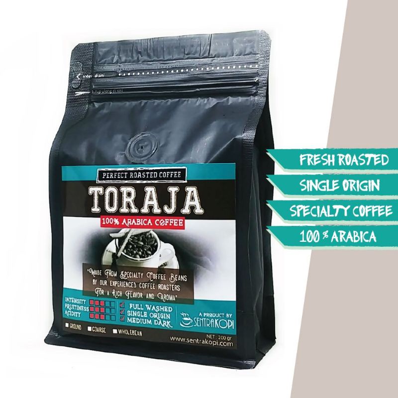 

Kopi Toraja 200 gram - Bubuk - Arabica Coffee