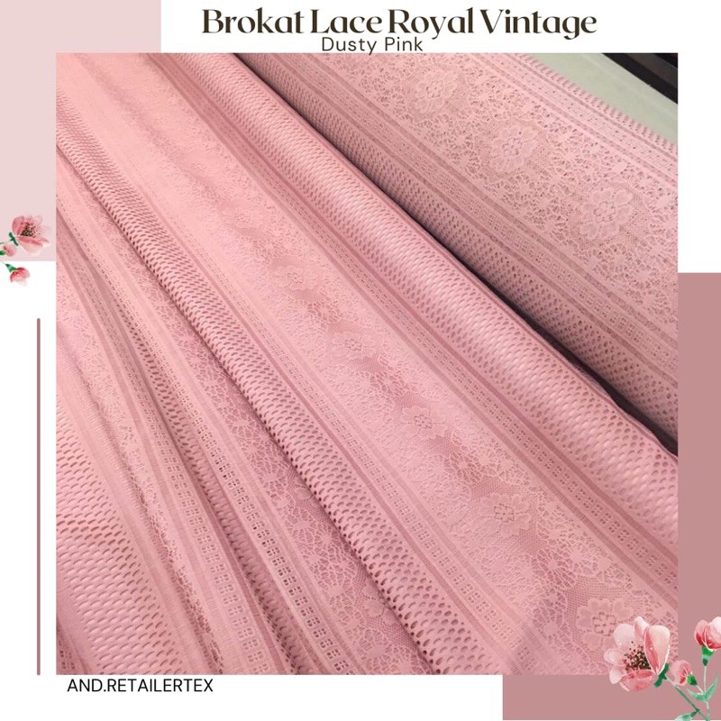 BROKAT LACE VINTAGE ROYAL DUSTY PINK