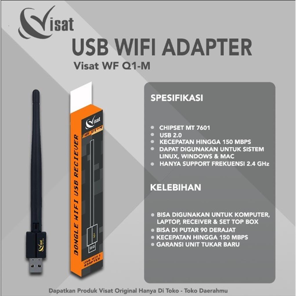 OTJ [ COD ] + [ GRATIS ONGKIR ] Usb Wifi Wireless Adapter 150 Mbps Usb Dongle Wifi Visat MT 7601 Untuk Receiver Parabola set top box tv digital