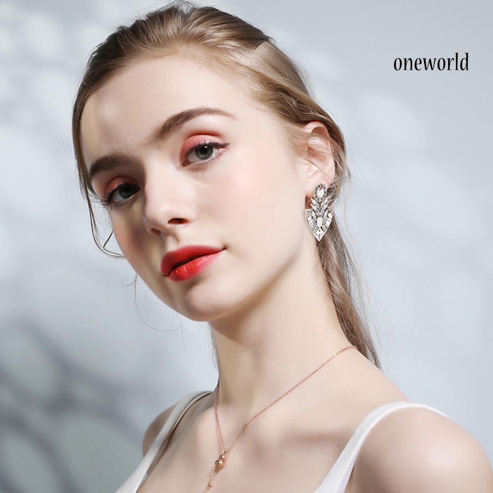 OW# Women Fashion Rhinestones Exaggerated Bohemian Ear Stud Earrings Jewelry Gift