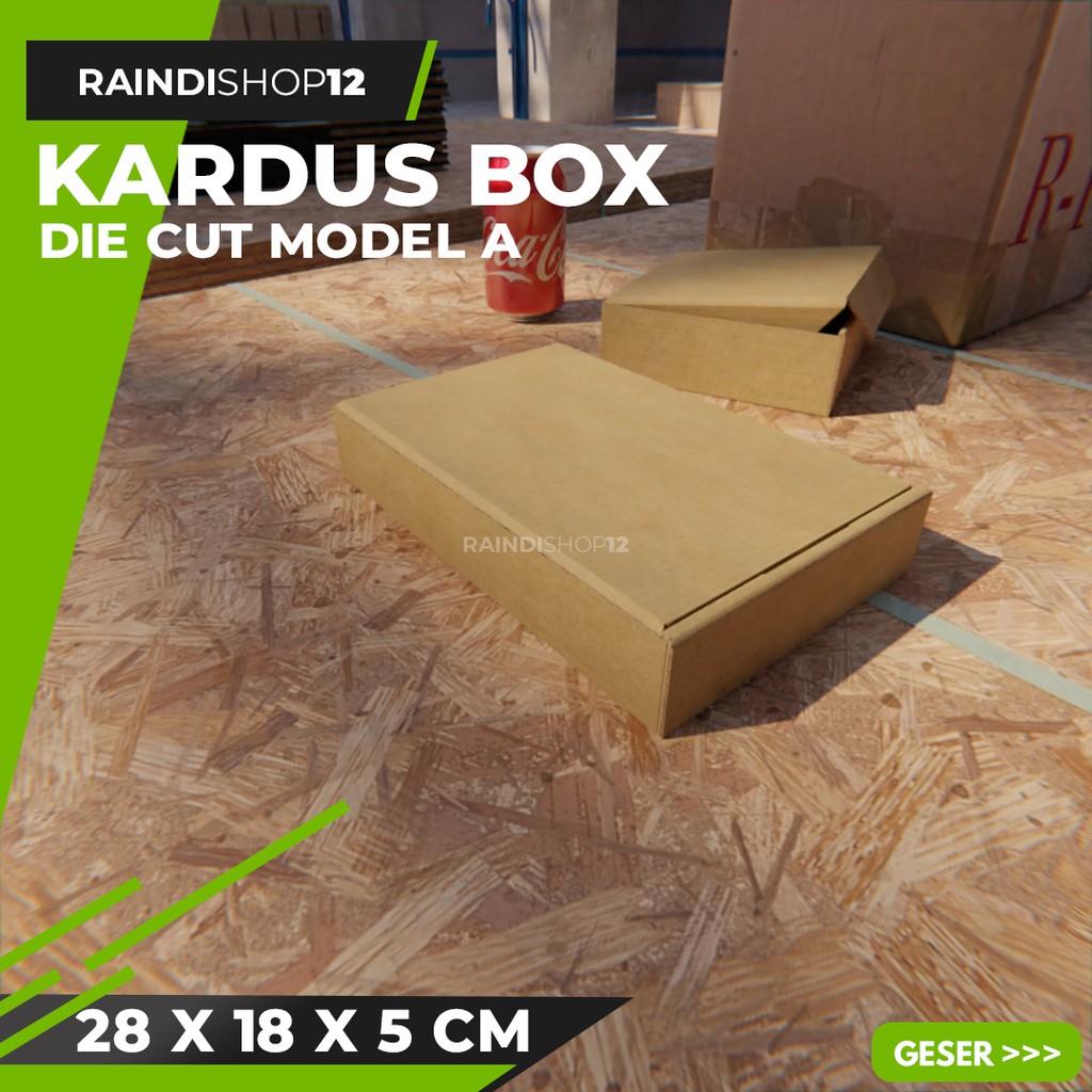

(MIN 5 PCS) BOX 28 X 18 X 5 CM KARDUS DIE CUT KOTAK KARTON KEMASAN KADO A