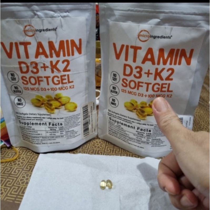 Microlngredients Vitamin D3+K2 5000iu Asli Softgel Terbukti Nyata Dan Terbaik Original
