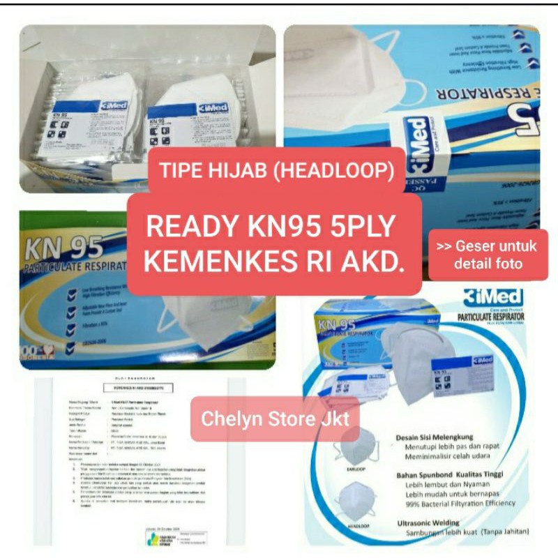 READY 3IMED Masker KN95 4 ply Kemenkes ( KN95 Hijab & Earloop )/ KN95 4ply Kemenkes termurah