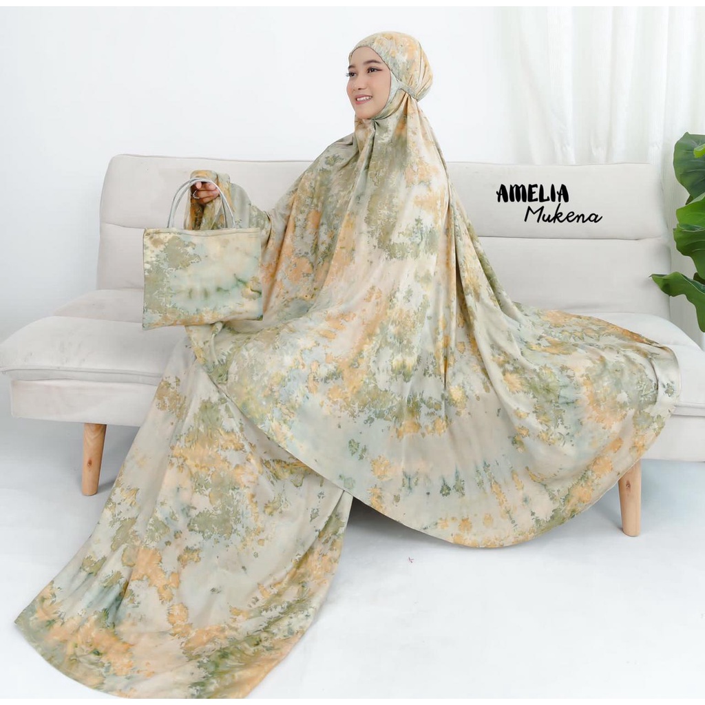 MUKENA DEWASA KATUN RAYON BALI MOTIF TIEDYE UKURAN STANDART