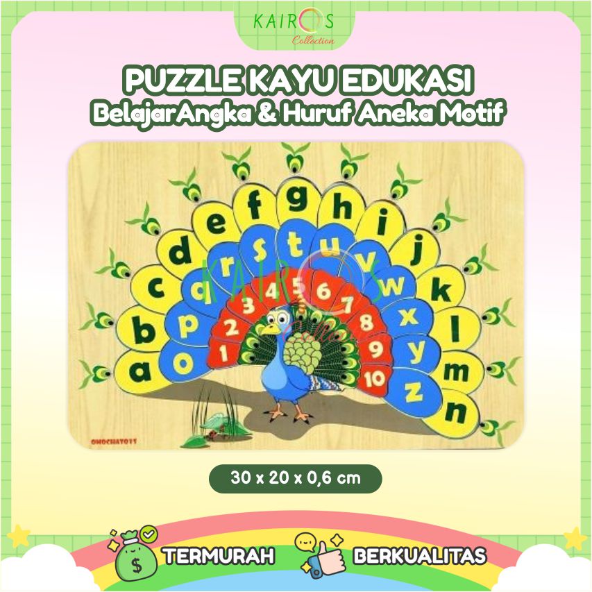 Puzzle Kayu Edukasi Anak Mainan Kayu Anak Belajar Aneka Motif