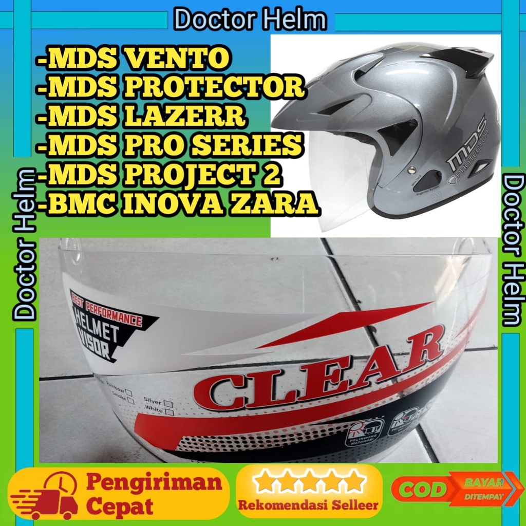 Kaca Visor MURAH MDS VENTO -MDS protector -MDS lazerr -MDS pro series -MDS project 2 -BMC inova Zara