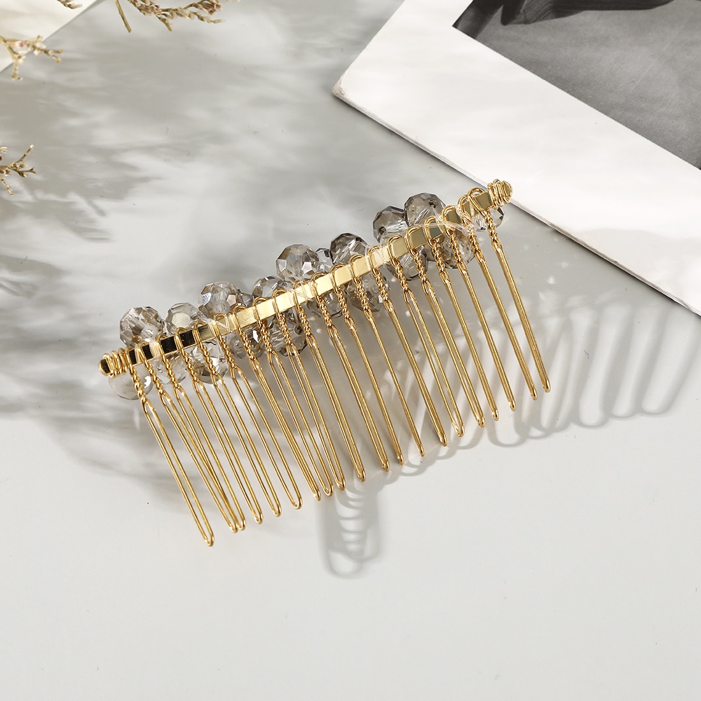 Sisir Rambut Manik-Manik Mutiara Bahan Alloy Untuk Aksesoris Wanita
