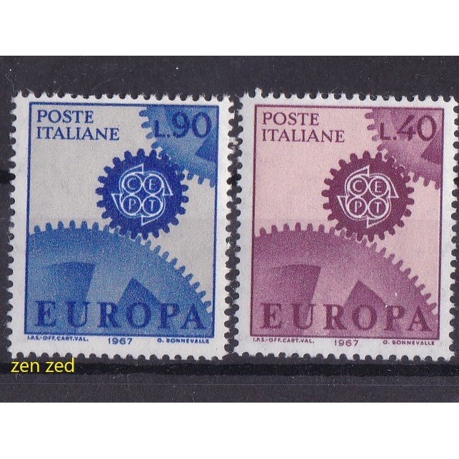

0176 Perangko Italia 1967 EUROPA Stamps 2v Mnh