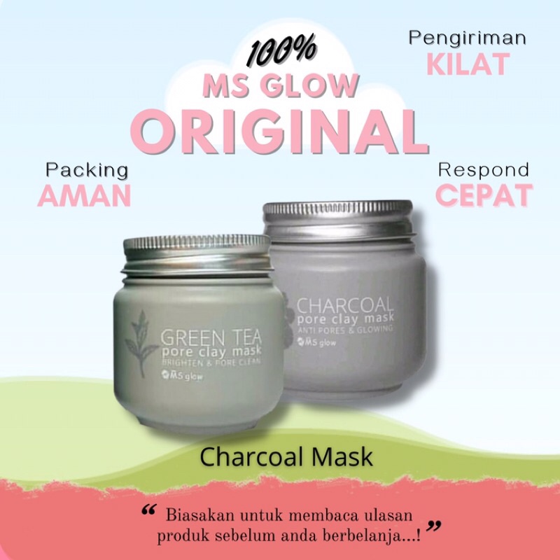 MS GLOW CLAY MASK MASKER WAJAH Skincare pelembab wajah dark spot anti aging jerawat acne TJ.BL.C.6