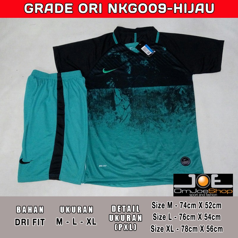 Kaos Bola Futsal GRADE ORI GO Nike NKGO09 Hijau Jersey Setelan baju