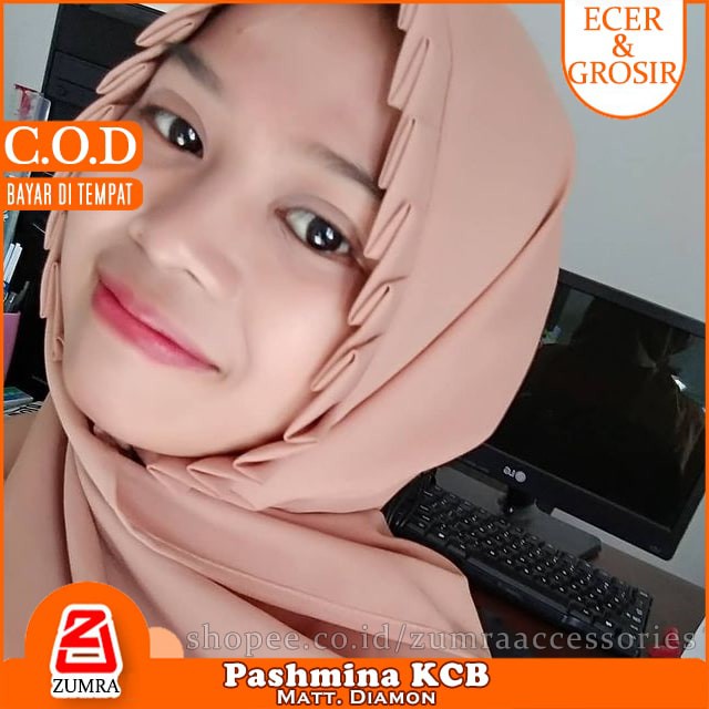 Pashmina KCB Diamon 170 x 75 Pasmina Tali Lipit Gerigi