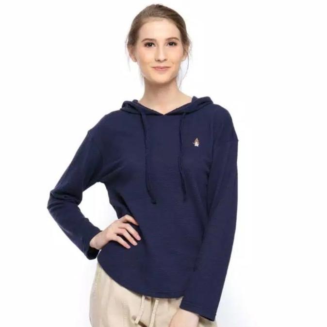 Hoodie Wanita Daily Use Tangan Panjang Bahan Kaos Hushpuppies Original