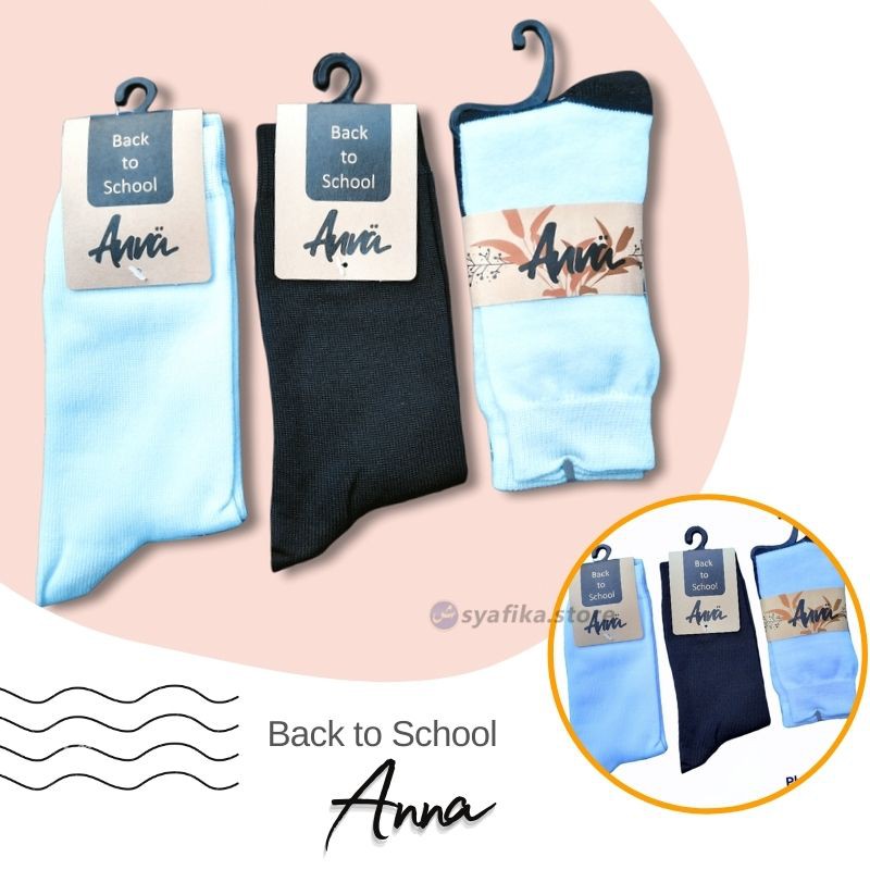 Kaos Kaki Sekolah Hitam Putih - Kaos Kaki Anak Anna