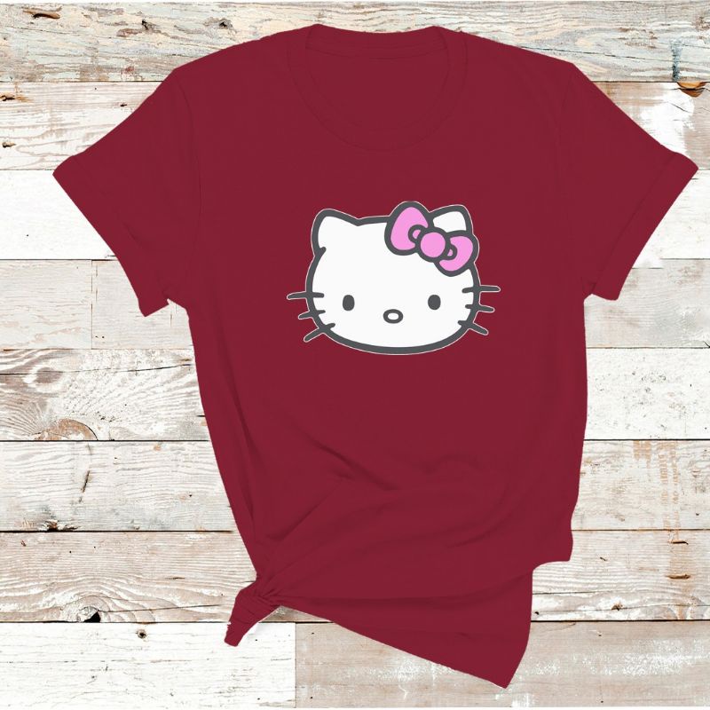 KAOS KATUN HELLO KITTY ANAK-ANAK &amp; DEWASA/KAOS KATUN 24S HELLO KITTY HEAD