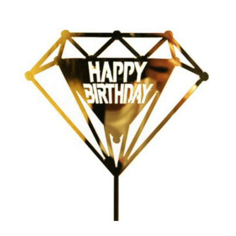 JMALL Tusukan Kue Ulang Tahun Topper Ucapan Birthday Acara Pesta Cake Toper Dekorasi Ultah