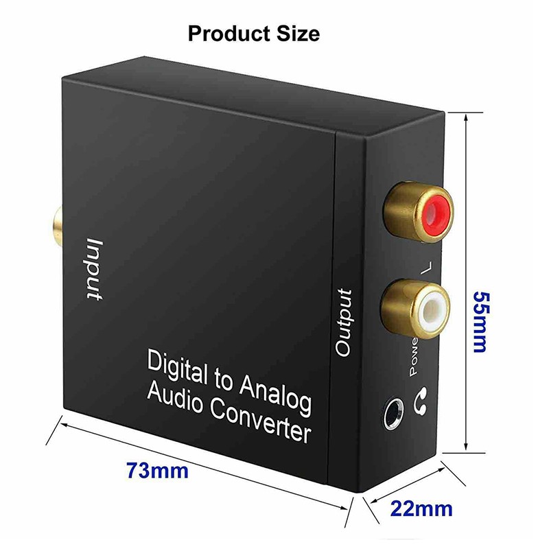 Adapter Konverter Optikal Coax Toslink Digital Ke Analog Rca L/R Stereo Audio