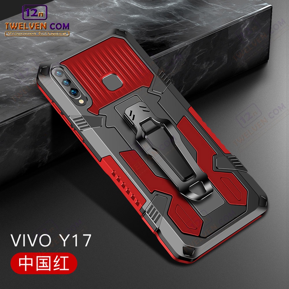 Case Shockproof Vivo Y12 Armor Hardcase Stand Clip